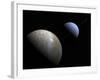 Illustration of the Gas Giant Planet Neptune and its Largest Moon Triton-Stocktrek Images-Framed Photographic Print