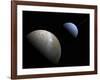 Illustration of the Gas Giant Planet Neptune and its Largest Moon Triton-Stocktrek Images-Framed Photographic Print