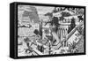 Illustration of the Hanging Gardens of Babylon-null-Framed Stretched Canvas