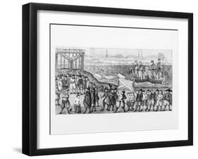 Illustration of the Hanging of the Pirate Klaus Stoertebeker and 70 Accomplices in Hamburg, 1401-null-Framed Giclee Print