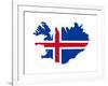 Illustration Of The Iceland Flag On Map Of Country; Isolated On White Background-Speedfighter-Framed Art Print