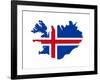 Illustration Of The Iceland Flag On Map Of Country; Isolated On White Background-Speedfighter-Framed Art Print