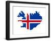 Illustration Of The Iceland Flag On Map Of Country; Isolated On White Background-Speedfighter-Framed Art Print