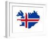 Illustration Of The Iceland Flag On Map Of Country; Isolated On White Background-Speedfighter-Framed Art Print