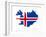 Illustration Of The Iceland Flag On Map Of Country; Isolated On White Background-Speedfighter-Framed Art Print