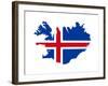 Illustration Of The Iceland Flag On Map Of Country; Isolated On White Background-Speedfighter-Framed Art Print