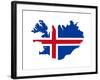 Illustration Of The Iceland Flag On Map Of Country; Isolated On White Background-Speedfighter-Framed Art Print