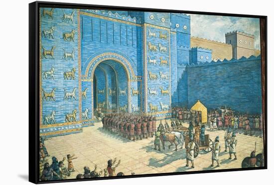 Illustration of the Ishtar Gate in Ancient Babylon-null-Framed Stretched Canvas