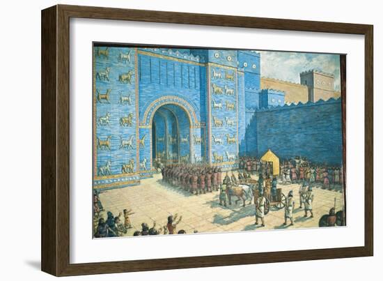 Illustration of the Ishtar Gate in Ancient Babylon-null-Framed Giclee Print