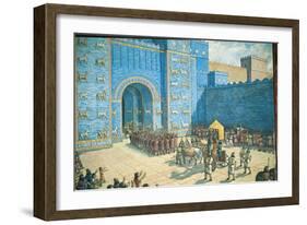 Illustration of the Ishtar Gate in Ancient Babylon-null-Framed Giclee Print