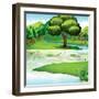 Illustration of the Land and Water Resources-interactimages-Framed Photographic Print