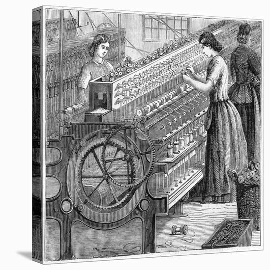 Illustration of the Manufacture of Cotton Thread-Stefano Bianchetti-Stretched Canvas