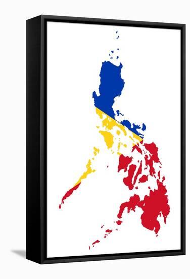 Illustration Of The Philippines Flag On Map Of Country; Isolated On White Background-Speedfighter-Framed Stretched Canvas