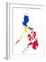 Illustration Of The Philippines Flag On Map Of Country; Isolated On White Background-Speedfighter-Framed Art Print