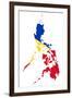 Illustration Of The Philippines Flag On Map Of Country; Isolated On White Background-Speedfighter-Framed Art Print