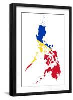 Illustration Of The Philippines Flag On Map Of Country; Isolated On White Background-Speedfighter-Framed Art Print