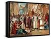 Illustration of the Relics of Saint Genevieve Carried through the Streets of Paris-Stefano Bianchetti-Framed Stretched Canvas