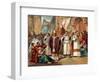 Illustration of the Relics of Saint Genevieve Carried through the Streets of Paris-Stefano Bianchetti-Framed Giclee Print