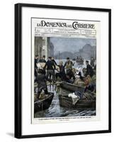 Illustration of the Rescue of Invalids during a Paris Flood-Stefano Bianchetti-Framed Giclee Print