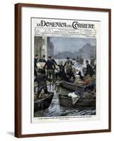 Illustration of the Rescue of Invalids during a Paris Flood-Stefano Bianchetti-Framed Giclee Print