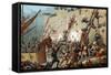 Illustration of the Siege of Paris by Normans-Stefano Bianchetti-Framed Stretched Canvas