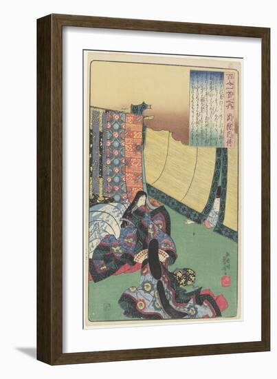 Illustration of the Suono Naishi's Poem, C. 1840-1842-Utagawa Kuniyoshi-Framed Giclee Print