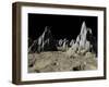 Illustration of the Surface of the Massive Asgard Impact Basin on Jupiter's Moon, Callisto-Stocktrek Images-Framed Premium Photographic Print