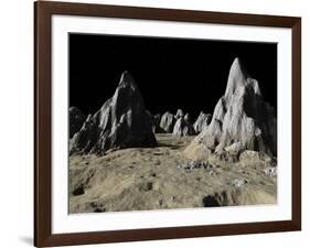 Illustration of the Surface of the Massive Asgard Impact Basin on Jupiter's Moon, Callisto-Stocktrek Images-Framed Photographic Print