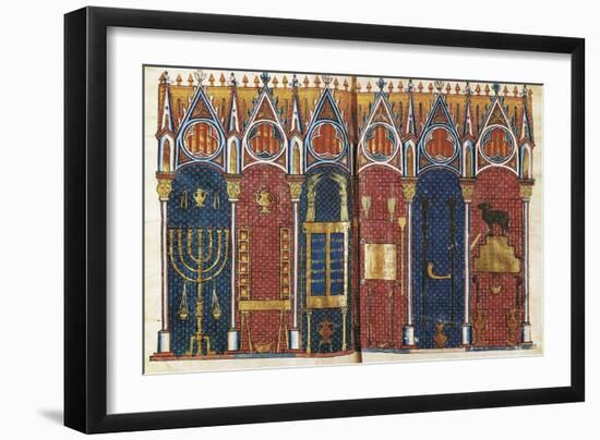 Illustration of the Temple of Solomon, 'Scholastic History' , 12th C-Pedro Comestor-Framed Art Print