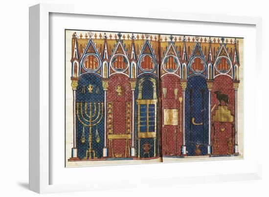 Illustration of the Temple of Solomon, 'Scholastic History' , 12th C-Pedro Comestor-Framed Art Print