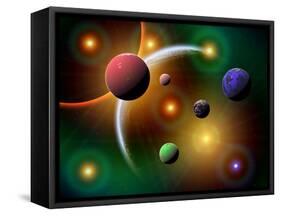Illustration of the Variations of Stars and Planets in the Milky Way Galaxy-Stocktrek Images-Framed Stretched Canvas