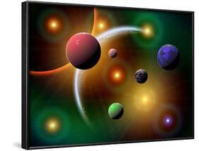 Illustration of the Variations of Stars and Planets in the Milky Way Galaxy-Stocktrek Images-Framed Photographic Print