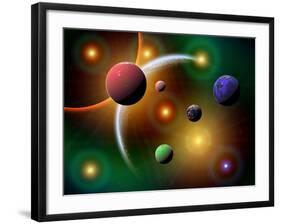 Illustration of the Variations of Stars and Planets in the Milky Way Galaxy-Stocktrek Images-Framed Photographic Print