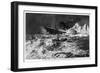 Illustration of the Wreck and Survivors in Lifeboat-null-Framed Art Print
