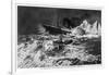 Illustration of the Wreck and Survivors in Lifeboat-null-Framed Art Print