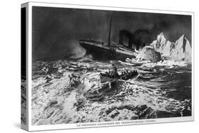 Illustration of the Wreck and Survivors in Lifeboat-null-Stretched Canvas