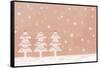 Illustration of Three Christmas Trees in a Row-null-Framed Stretched Canvas