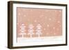 Illustration of Three Christmas Trees in a Row-null-Framed Giclee Print