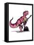 Illustration of Tyrannosaurus Rex Playing the Guitar-Stocktrek Images-Framed Stretched Canvas
