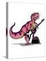 Illustration of Tyrannosaurus Rex Playing the Guitar-Stocktrek Images-Stretched Canvas