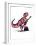 Illustration of Tyrannosaurus Rex Playing the Guitar-Stocktrek Images-Framed Photographic Print