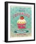 Illustration Of Vintage Cupcakes Sign-Catherinecml-Framed Art Print