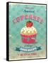 Illustration Of Vintage Cupcakes Sign-Catherinecml-Framed Stretched Canvas