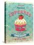 Illustration Of Vintage Cupcakes Sign-Catherinecml-Stretched Canvas