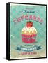 Illustration Of Vintage Cupcakes Sign-Catherinecml-Framed Stretched Canvas