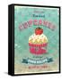 Illustration Of Vintage Cupcakes Sign-Catherinecml-Framed Stretched Canvas