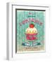 Illustration Of Vintage Cupcakes Sign-Catherinecml-Framed Art Print