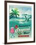 Illustration Of Vintage Seaside Tropical Bar Sign-Catherinecml-Framed Art Print