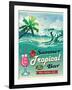 Illustration Of Vintage Seaside Tropical Bar Sign-Catherinecml-Framed Art Print