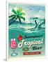 Illustration Of Vintage Seaside Tropical Bar Sign-Catherinecml-Framed Art Print